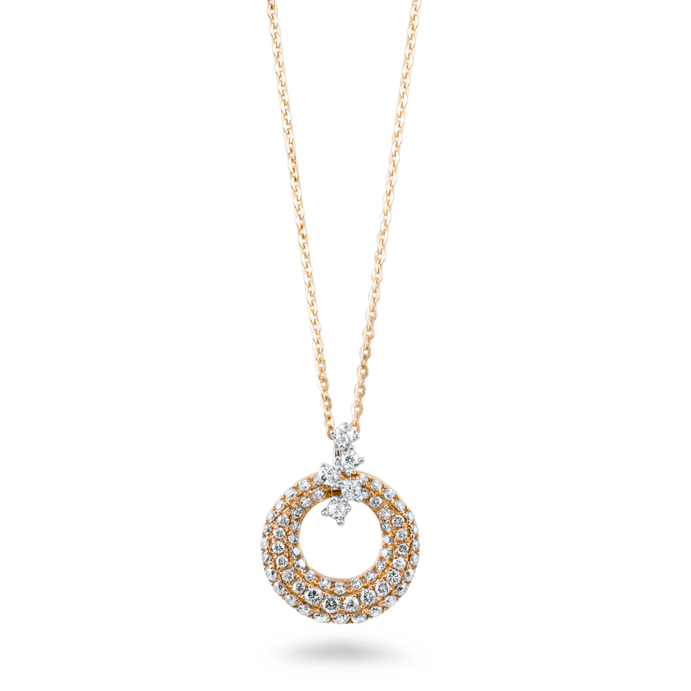 Diamond necklace in 18k rose gold | Diamondland